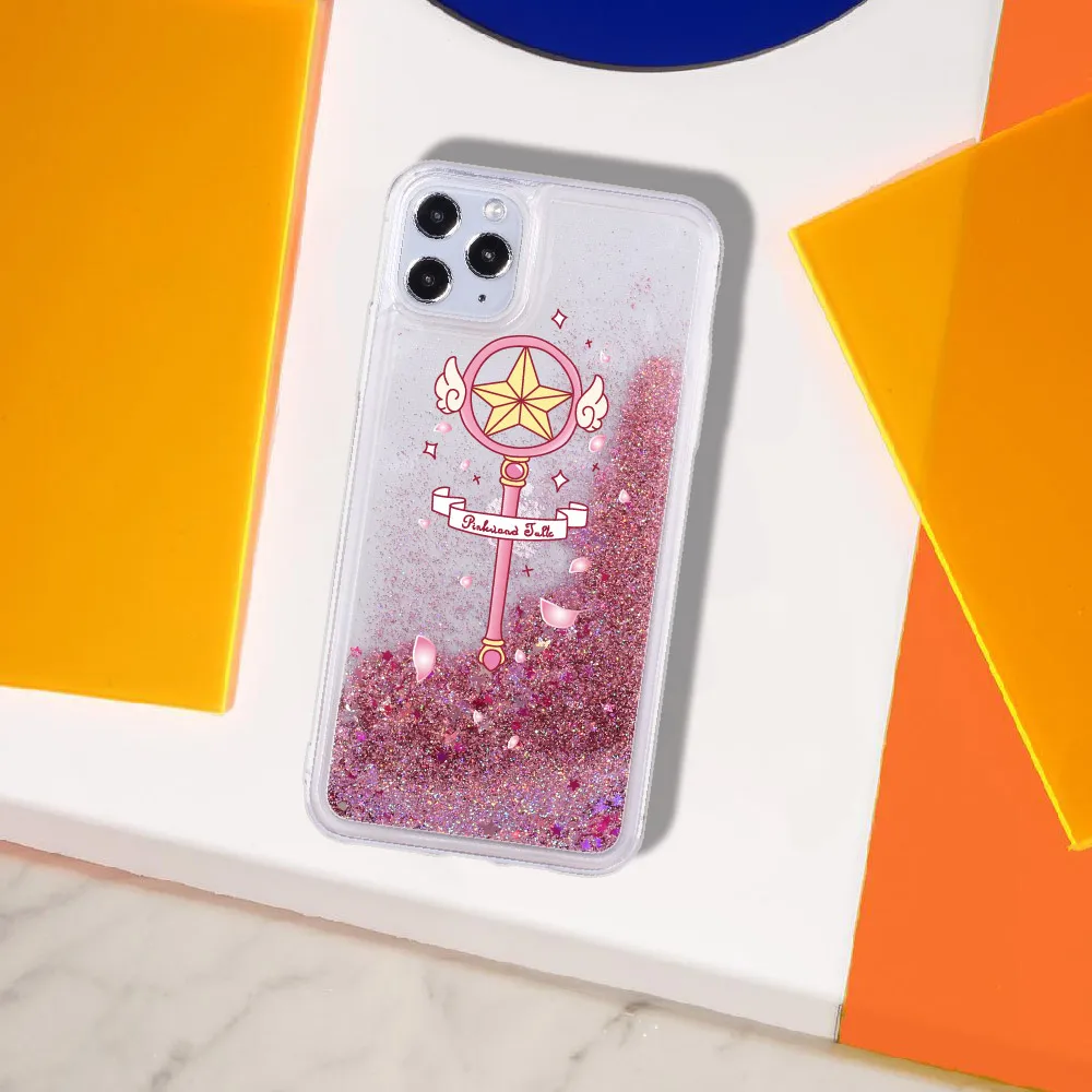 Stars Magic Sparkle Liquid Real Glitter Phone Case Fundas Cover for iPhone 11 12 Pro X XS XR Max 7 8 7Plus 8Plus Phone Coque
