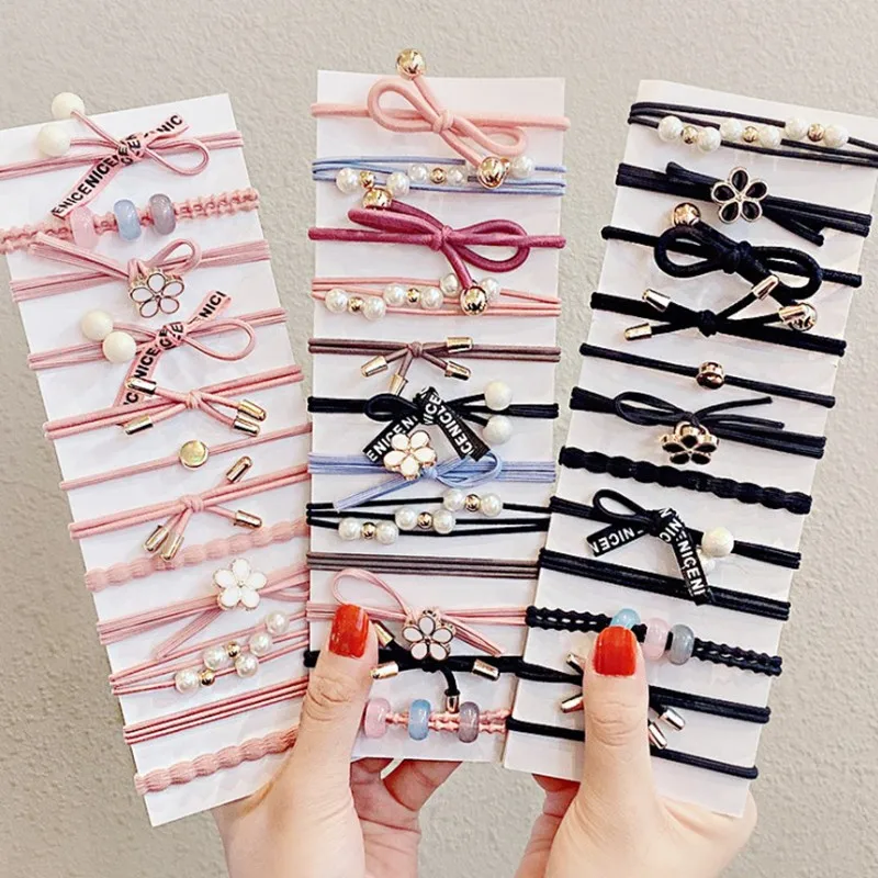

New Korean High Elastic Rubber Band Female Hair Rubber Band Net Red Ins Hair Rope Tied Hair Head Rope Mori Female Hair Ring