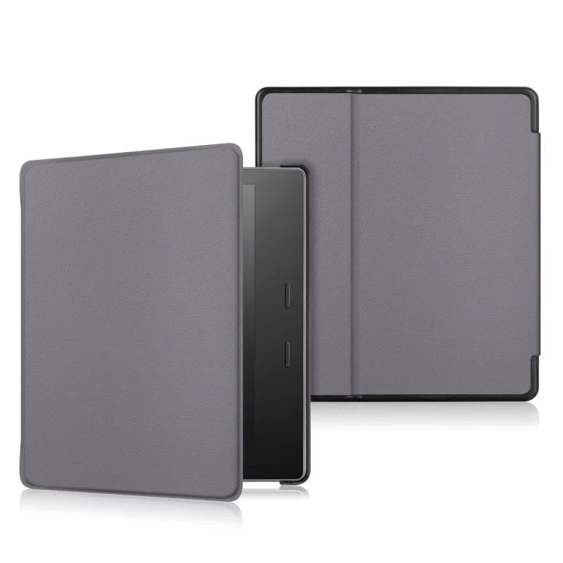 Для Amazon Kindle Oasis чехол с принтом из искусственной кожи Смарт-Спящий флип чехол Funda Coque Capa Shell+ стилус - Цвет: Gray