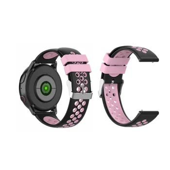 

What Strap For Samsung Galaxy Watch 20mm 22mm Active 2 40mm 44mm Soft Silicone Two-color Bracelet Band Wriststrap Accessories