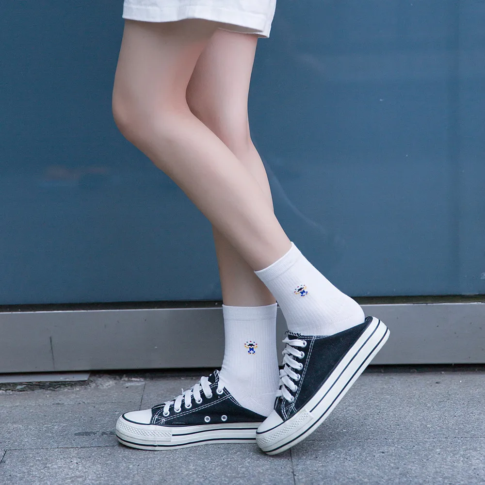 Harajuku/модные носки с героями мультфильмов; женские носки; забавные хлопковые короткие носки до лодыжки; женские носки; calcetines mujer