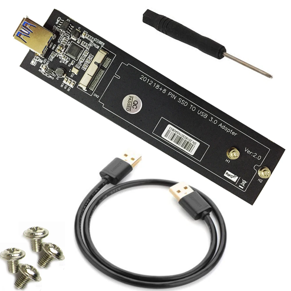 USB3.0 до 18+ 8-КОНТАКТНЫЙ SSD Адаптерная плата 18+ 8-контактный разъем USB 3,0 кабель для 2012 MacBook Pro retina 90x33 мм Air SSD 110x24 мм