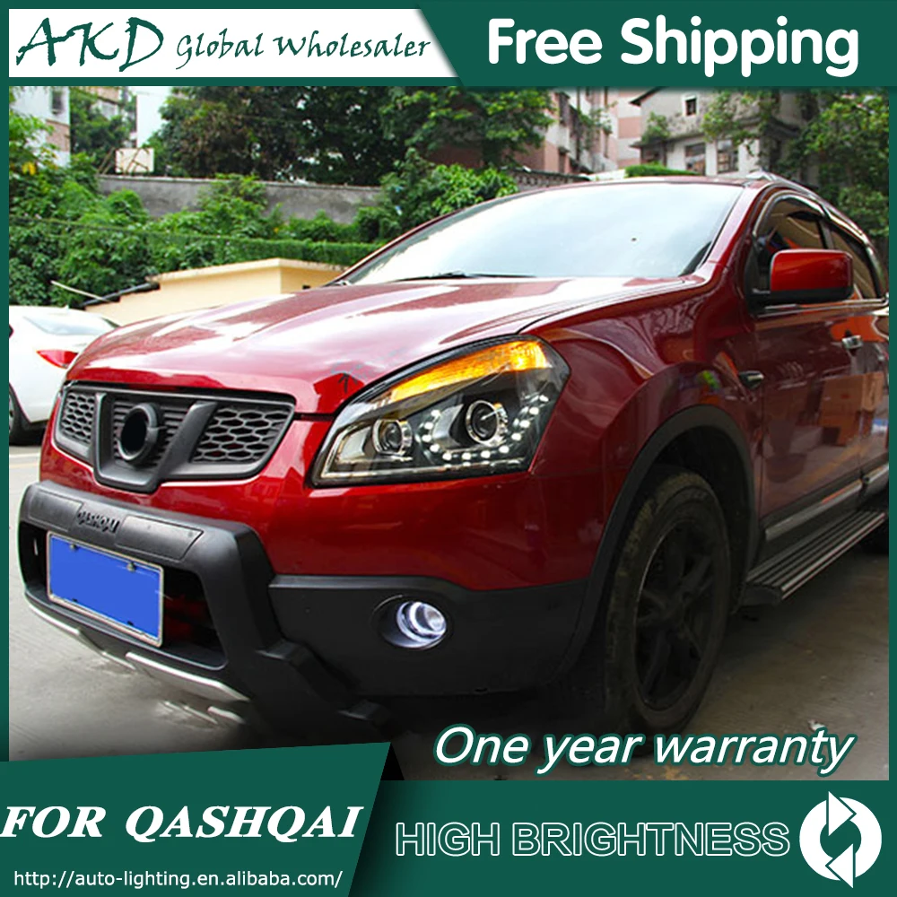 Фары для автомобиля Nissan 2007- Qashqai DRL дневные ходовые огни головная лампа светодиодный Биксеноновая лампа Противотуманные фары, аксессуары для автомобиля