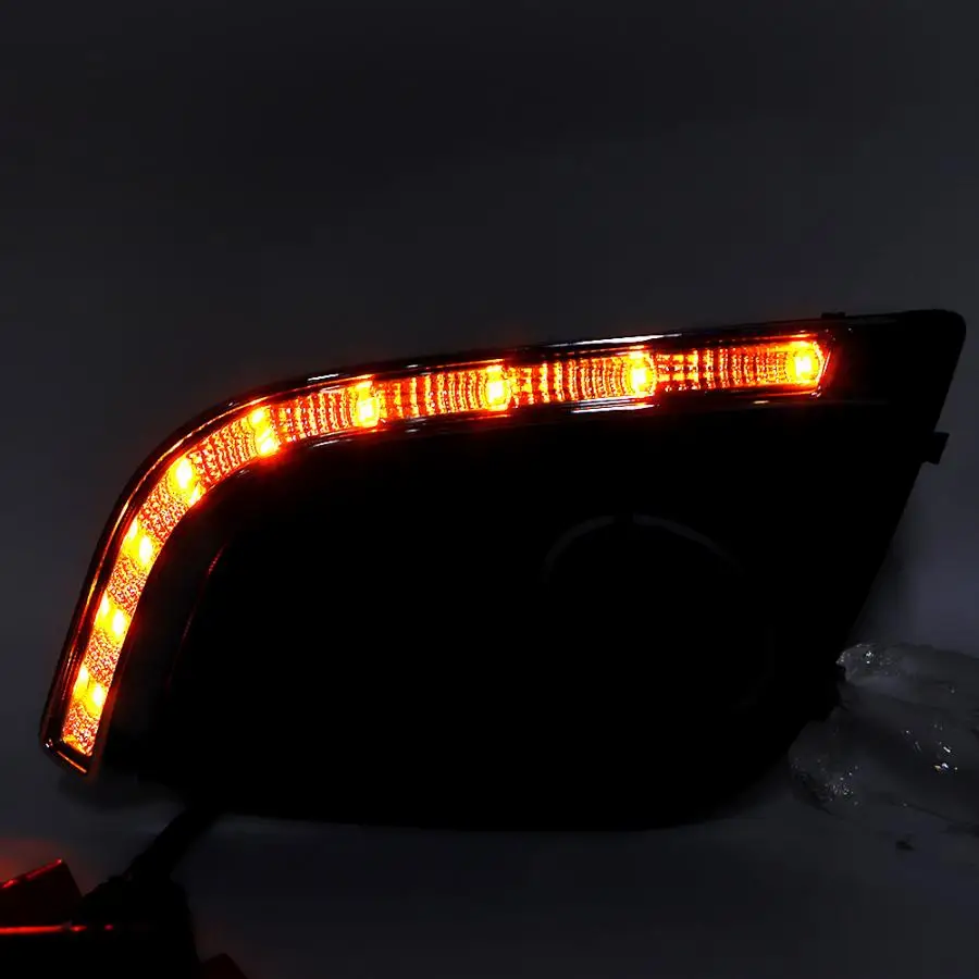 1 пара 12 В 2 цвета Автомобильный светодиодный DRL дневные ходовые огни противотуманные фары крышка подходит для LADA kalina