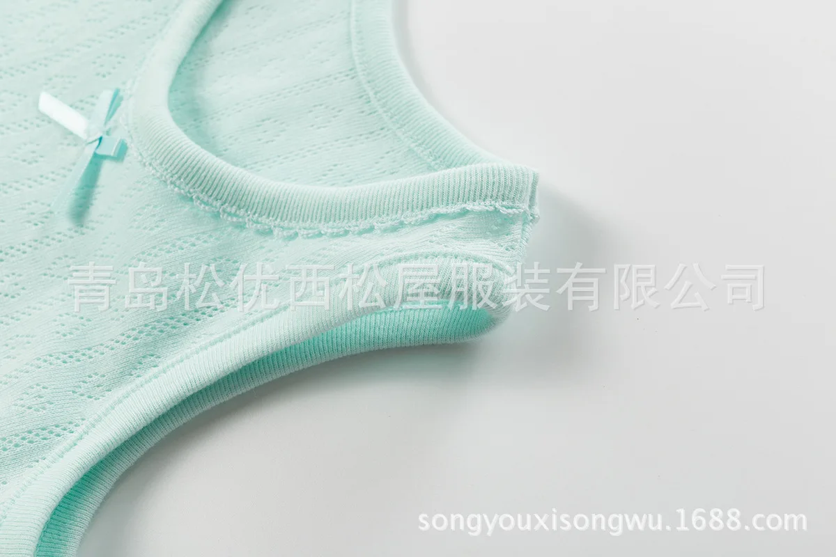 Song you Nishimatsu House, тонкий, всесезонный, сетчатый, жаккардовый, детский, цветной, хлопковый жилет, Базовая рубашка без рукавов