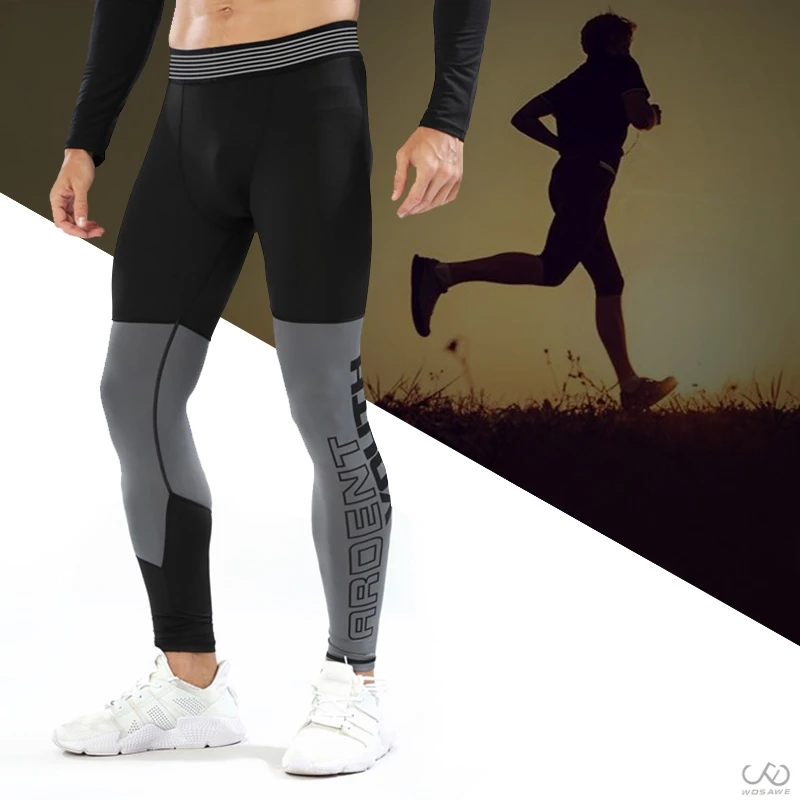 WOSAWE Running Compression Pants Tights Men Sports Leggings Fitness Sportswear Long Trousers Gym Training Pants Skinny Leggins