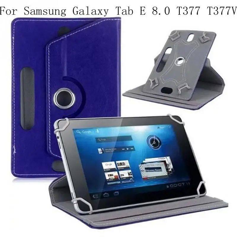 

Sleep/Wake PU Leather Smart Flip Cover For Samsung Galaxy Tab E 8.0 T377 T377V 360 Degree Rotating Stand Case Cover+gifts