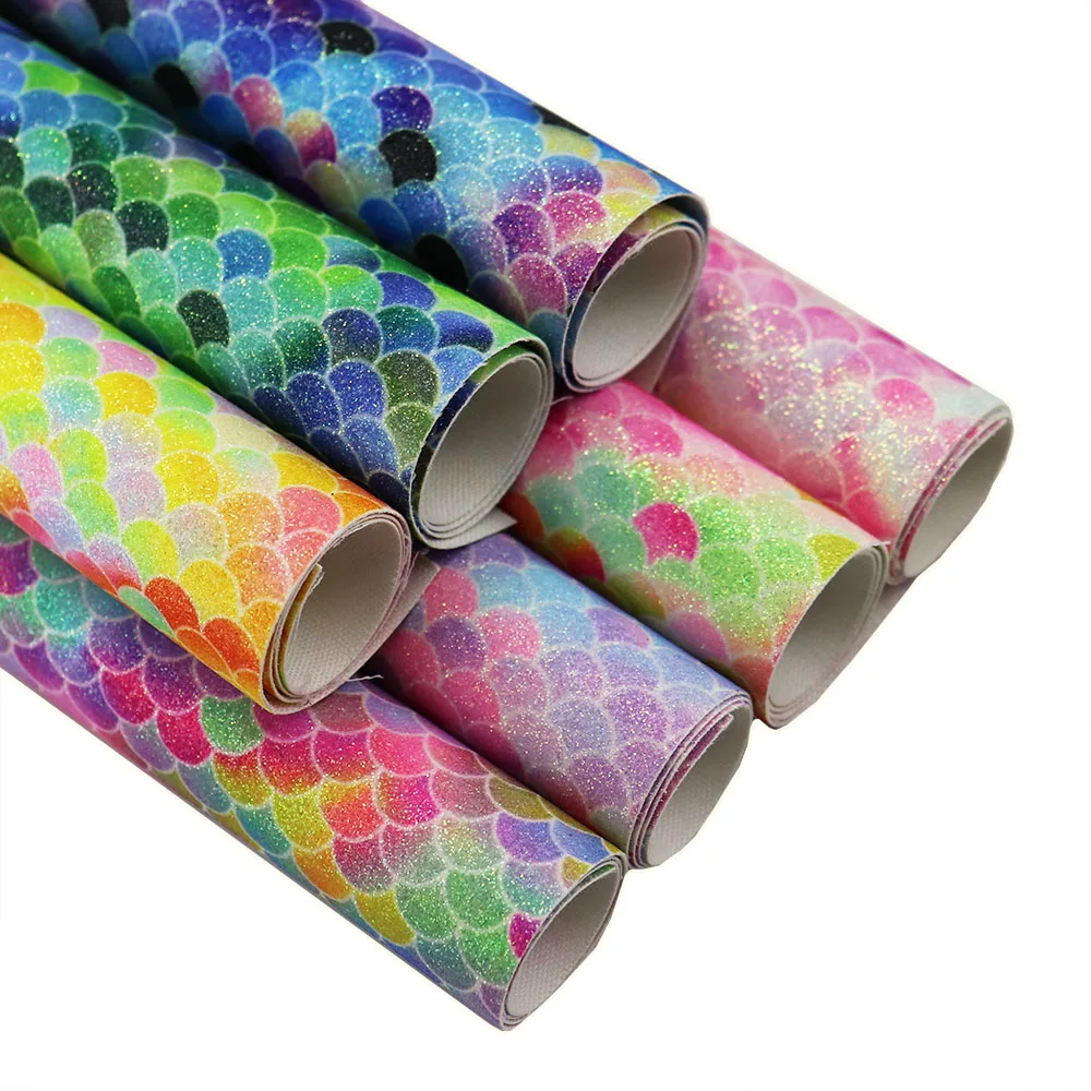 30x134 см Rlll Радужная Русалка весы тонкая блестящая ткань для бантов серьги