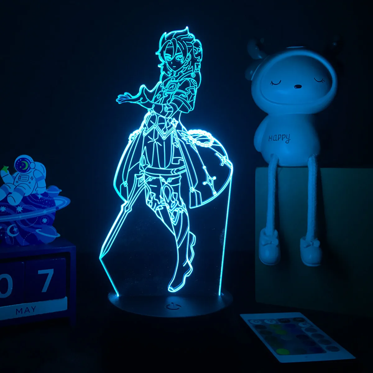 best night light Genshin Impact 3D LED Nightlight Color Changing Usb Battery Powered Usb Lamp Ganyu Mona Game Figure For Room Decor Unique Gift mushroom night light