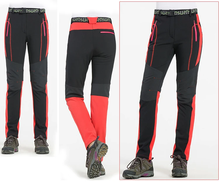 Snow Pants Women Men Thick Warm Fleece Softshell Pants for Waterproof Windproof Fishing Camping Hiking Skiing Trousers