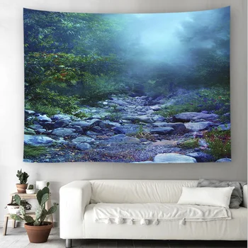

New Forest Creek Series Home Tapestry Wall Hanging Mural Beach Towel Outdoor Camping Sitting Blanket Anchor Background Cloth