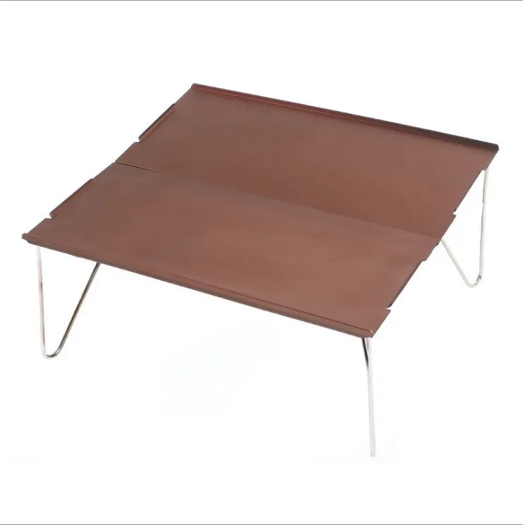 Мини складной стол для пеших прогулок портативный складной стол алюминиевый складной чайный стол Открытый Кемпинг барбекю стол - Цвет: coffee