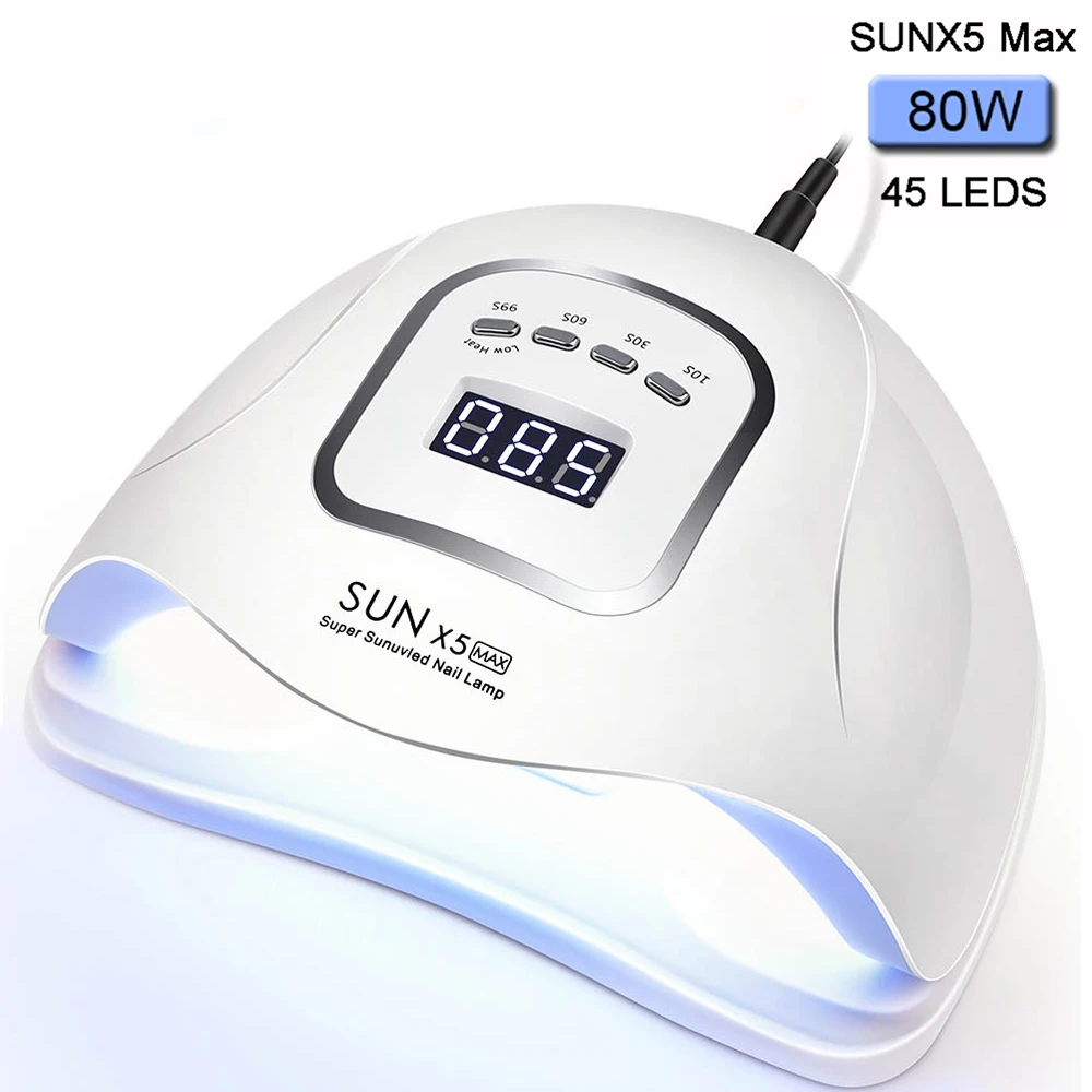 УФ светодиодная лампа SUNX5MAX 80 Вт 45 шт. Сушилка для ногтей всех гель лаков двойная