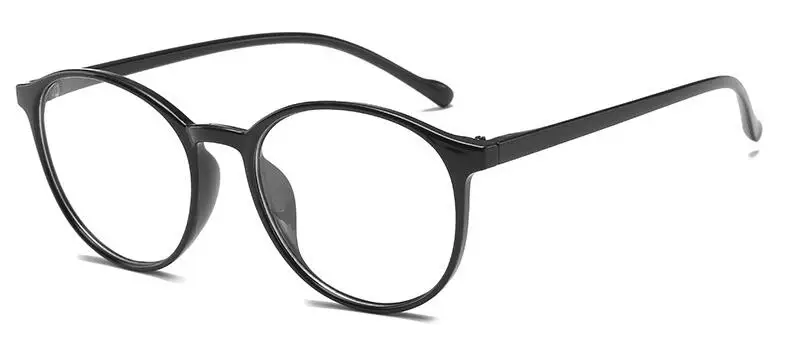 Bright black Женские модные милые прозрачные очки с круглой оправой, мужские винтажные большие негабаритные светильник, оптические очки для близорукости - Цвет оправы: Bright black