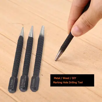 

3pcs/set Center Pin Punch Wood Press Dent Marker Woodwork Holes Drilling Tool Drill Bit Non-Slip 10cm Long Drilling Tool