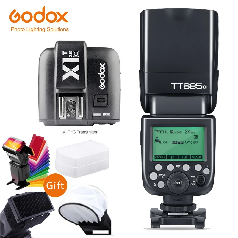 Godox TT685 TT685C 2,4G беспроводной ttl высокоскоростной синхронизатор 1/8000s GN60 Вспышка Скорость lite X1T-C передатчик триггер для камеры Canon