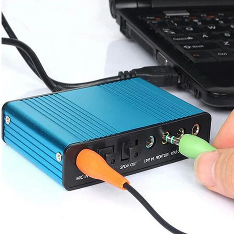 

Sound Card 6 Channel 5.1 Optical External Audio Card Converter CM6206 Chipset Multifunctional functional