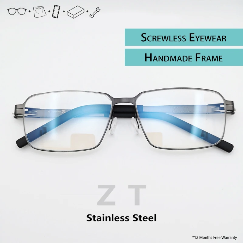 

ZT Ultralight Screwless Eyewear Spectacle Frames Men Optical Glasses Frame Germany Brand Design Glasses with Clear Glass