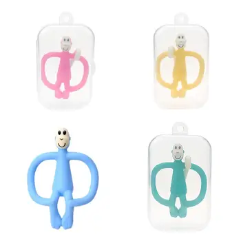 

Soft Silicone Cartoon Monkey Toddler Molar Teeth Pain Relief Tool Kids Teether Educational Toy Baby Shower Gift