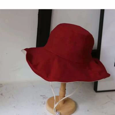 winered and beige Двухсторонняя летняя Складная Панама для женщин Открытый Солнцезащитный хлопок Рыбалка охотничья шляпа Защита от солнца хип хоп шляпы капот Femme - Цвет: winered and beige