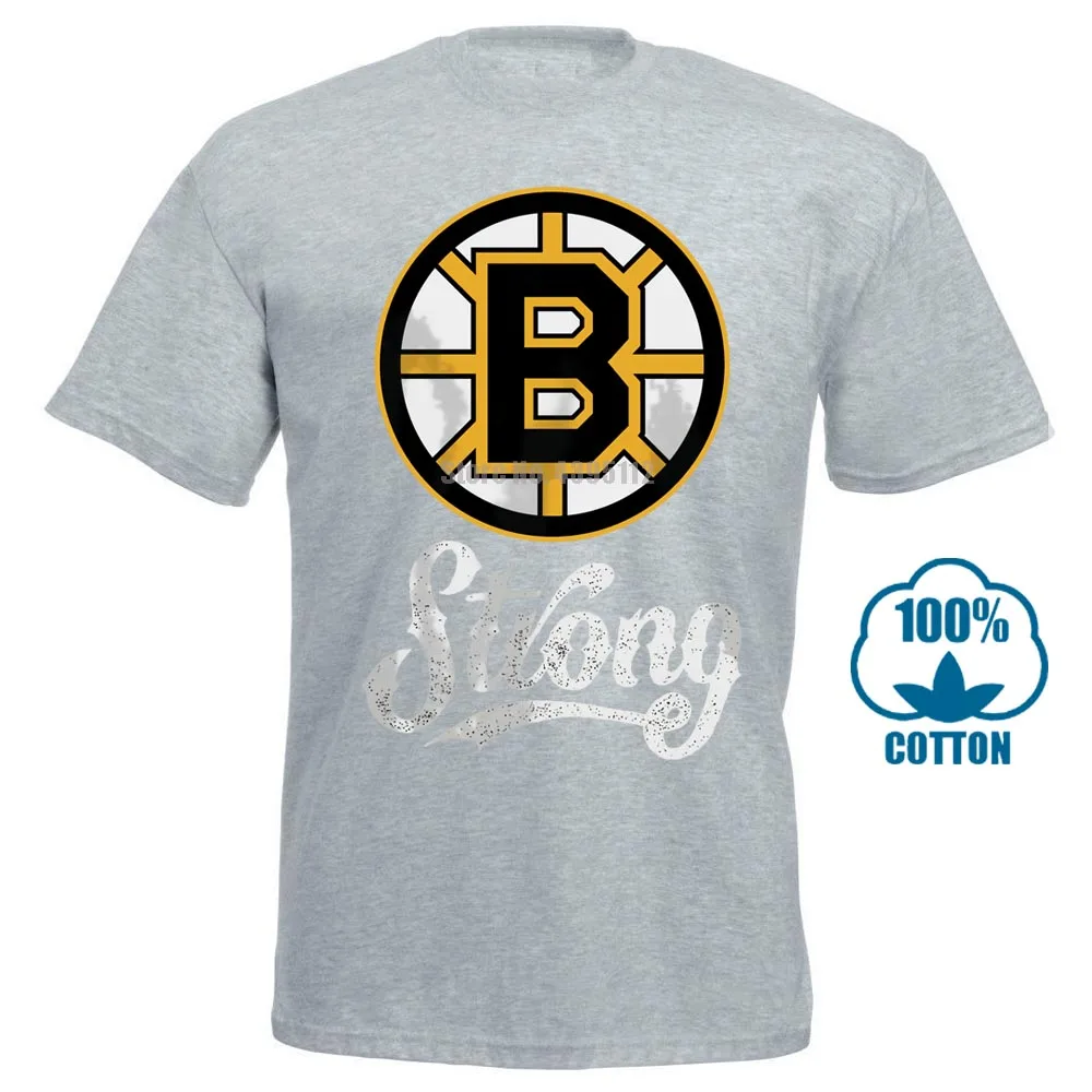 Серый Новая Черная футболка Boston B Strong Marathoner Tribute Hockeyer Bruins Размеры S 3Xl 011454 - Цвет: Серый