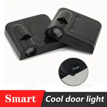 

2pcs Car Door Logo projector lamp welcome light Wireless Paste Battery door light For Smart with Smart logo