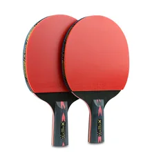 2 шт. модернизированная ракетка 5 звезд CarbonTable Tennis Bat с длинным кабелем, короткая ракетка для пинг-понга, ракетка с хорошим управлением, чехол