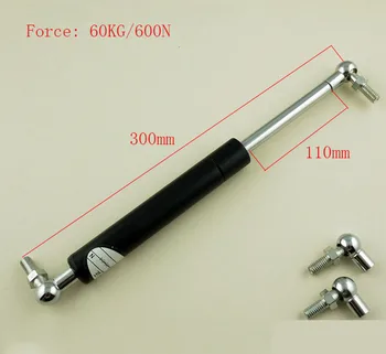 

110mm Stroke 60kg/600n Force Auto Gas Spring Damper Ball Gas Strut Shock Spring Lift Prop Automotive M8 Gas Spring 300mm