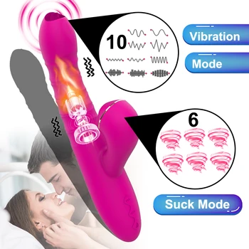 FLXUR Heating Dildo Vibrator for Women Sucking G Spot Tongue Vibrator Clitoris stimulation Soft Silicone Adult Sex Toy for woman 4