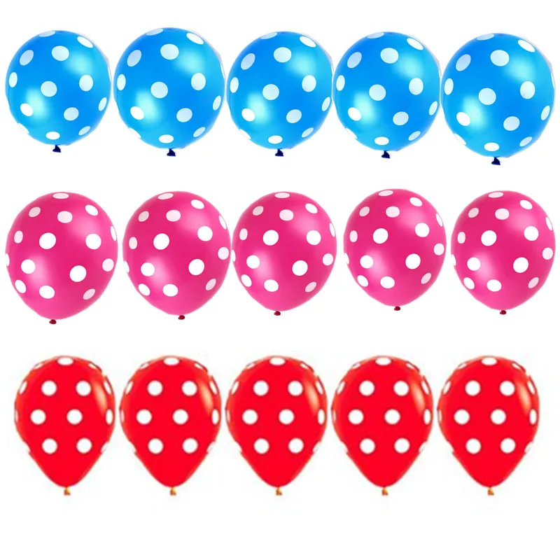 11 видов цветов 15 шт./лот красные, черные розовые bluePolka точка латексные надувные шары Mickey Мышь тема День Рождения globos для свадьбы или «нулевого дня рождения» вечерние Декор - Цвет: Latex balloon 15pcs
