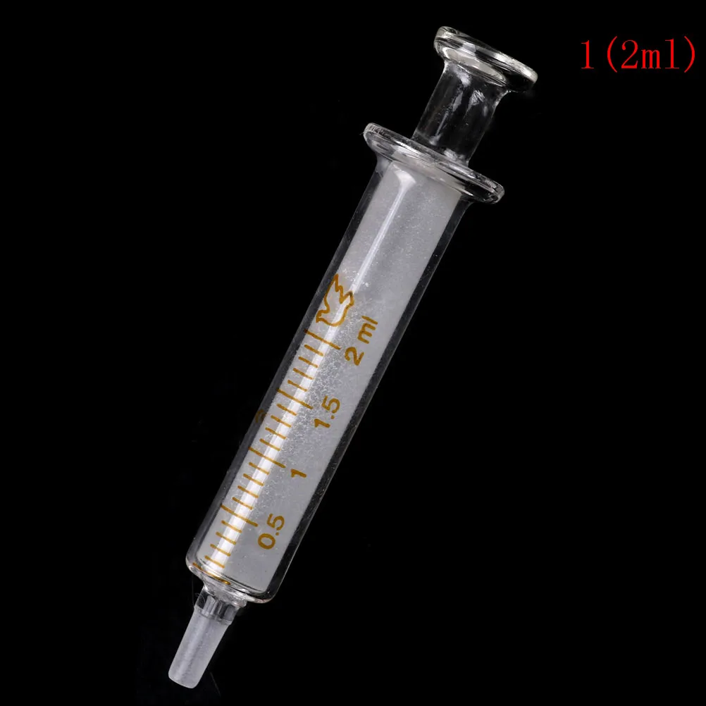 Hot Selling 1Pcs 2ML 5ML 10ML 20ML Glass Syringe Injector Sampler Dispensing With Ink Chemical Medicine