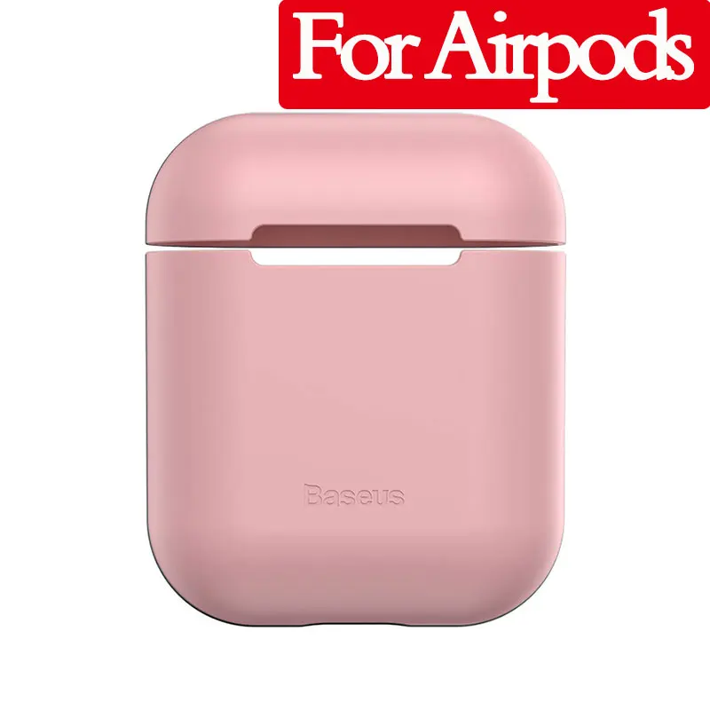 Чехол для наушников Baseus для AirPods, Цветной силиконовый чехол для AirPods Pro, чехол для беспроводных наушников с Bluetooth для Airpods 2/1 - Цвет: Pink For Airpod 2 1