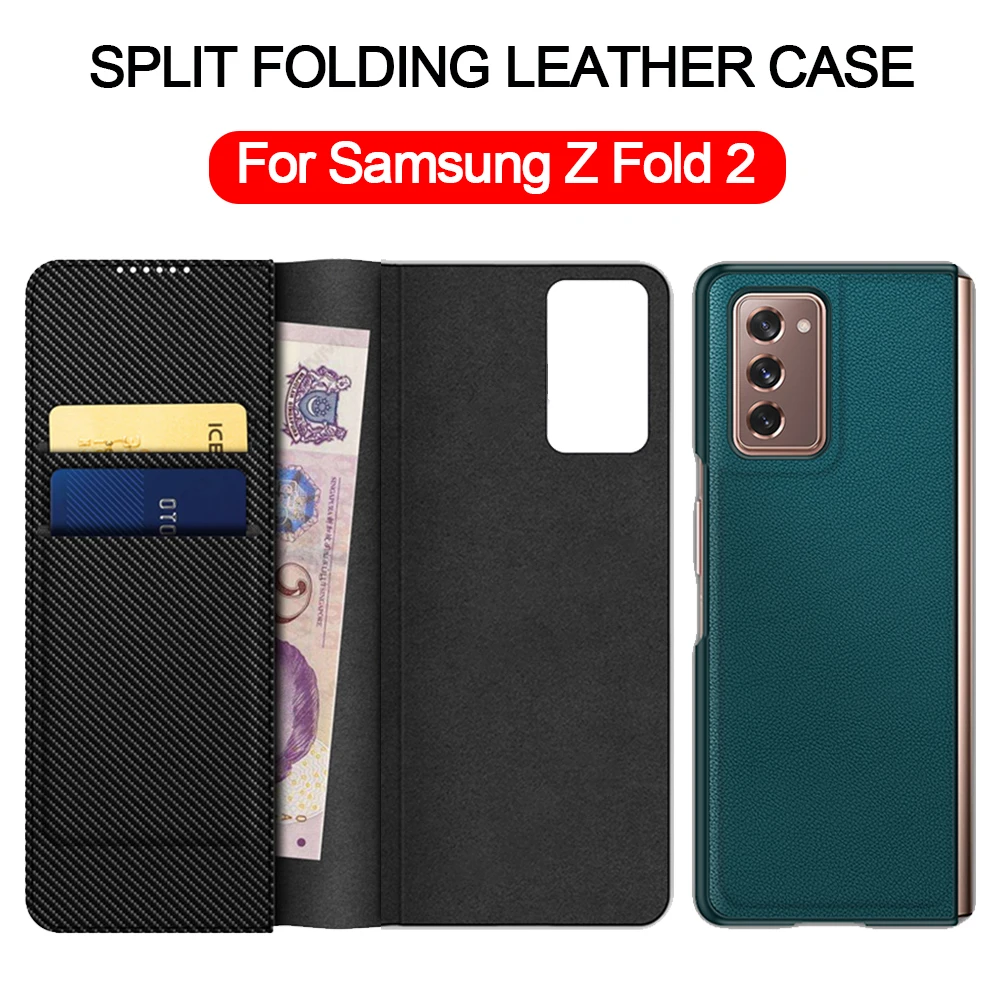 For Samsung Galaxy Z Fold 2 5G Case CENMASO Luxury Leather Magnetic Wallet Folding Flip Cover For Samsung Z Fold2 Phone Case