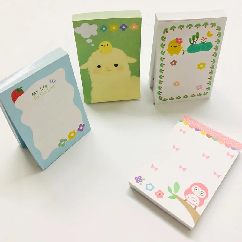 100 листов Kawaii Альпака сова клубника цветы портативный сделать список блокнотов школа планирования питания
