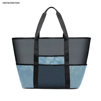 

Large Mesh Tote Summer Beach Bag Shopping Grocery Shoulder Handbag Purse