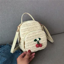 Соломенная Сумка, летняя мода, стиль, плетеная ручная сумка через плечо, мини рюкзак, универсальная женская сумка