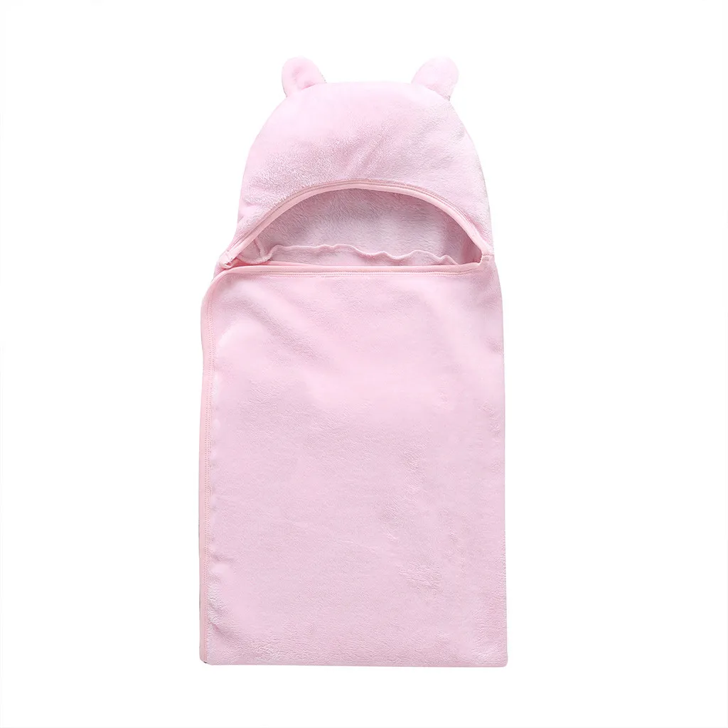 Новорожденный ребенок обертывание мягкие пеленки Твердые Swaddleme халаты повязка для волос Фланелевое детское полотенце-пеленка спальный мешок - Цвет: Pink