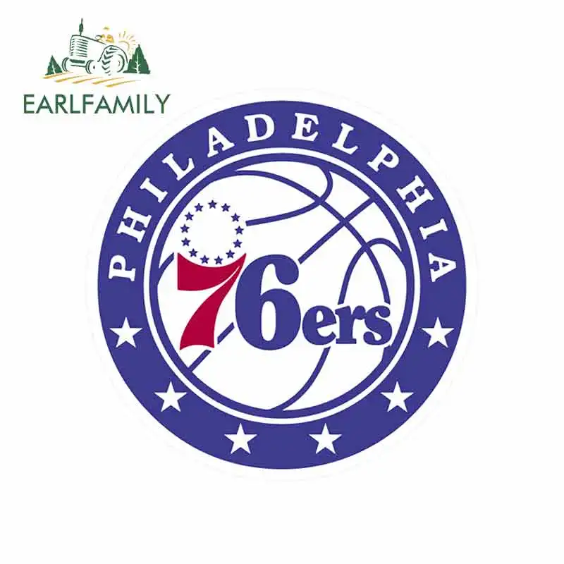 EARLFAMILY 13 см x 12,9 см для Philadelphia 76ers основной логотип виниловые наклейки на машину JDM бампер багажник грузовик графика бампер окна