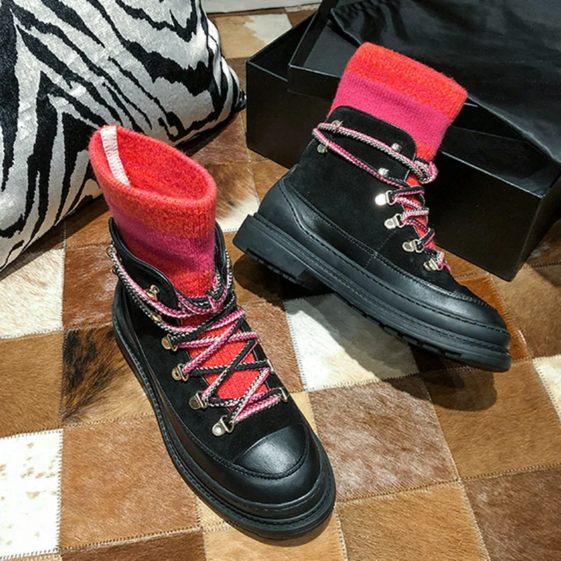 Синие, розовые кожаные ботинки в байкерском стиле со вставками; военные ...