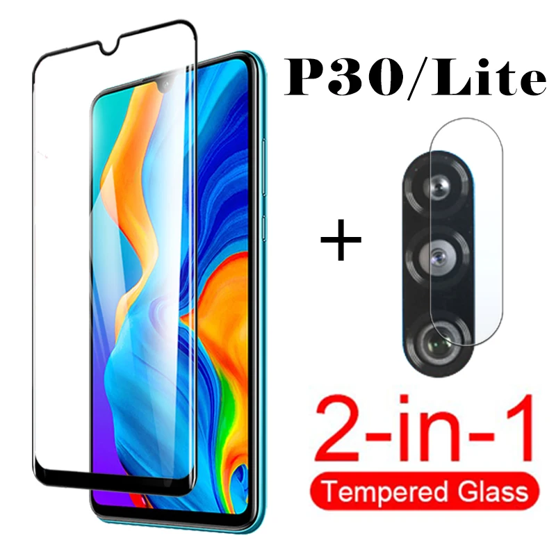 2в1 Защитное стекло для huawei p30 lite защита экрана huawei p30 ...