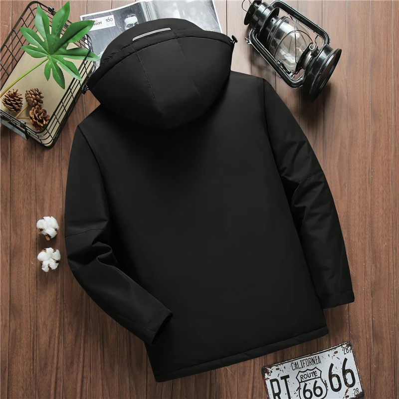 Goede Winterjas Mannen Waterdichte Hooded Windbreaker Man Dikke Warme Parka Fleece Jas Jas Mannen Plus Size 7XL 8XL 9XL Dropshipping