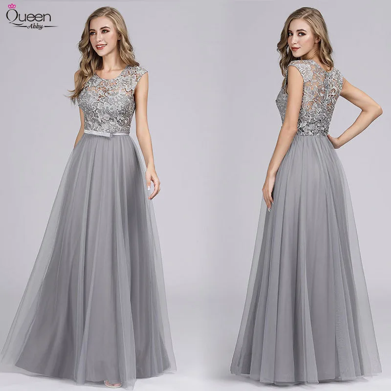 grey lace bridesmaid dresses