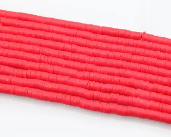 

Red Polymer Clay Beads Flat Round Polymer Clay Beads For Making Necklace Rings Chain Bracelect Pendinentes For Woman Diy