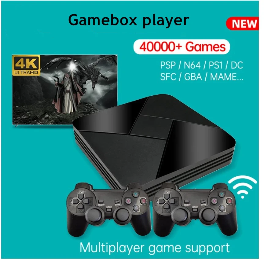 New Game box 4K Android TV Box Video Game Console Classic PS1 N64 PSP 40000+ Retro Games Player Support Wifi TV Gaming Consoles