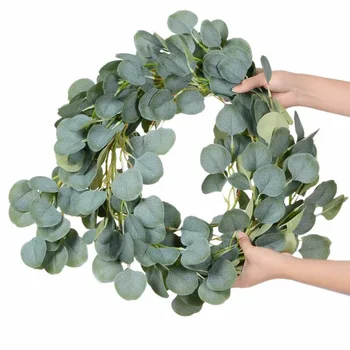 

Artificial Eucalyptus Vine Garland Faux Leaf Greenery Party Wedding Home Decor Decoration Plant Artificial Flowers