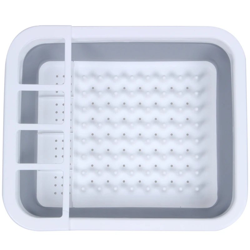 

Foldable Dish Rack Kitchen Storage Holder Drainer Bowl Tableware Plate Portable Dinnerware Drying Rack With Tray Space Saving