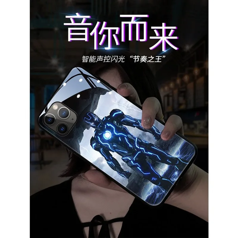 

Movie series LED Light Sensing Voice Control Mobile Phone Protective Case for IPhone12 12Pro 12ProMax 12mini 11 Pro Max X XS XR
