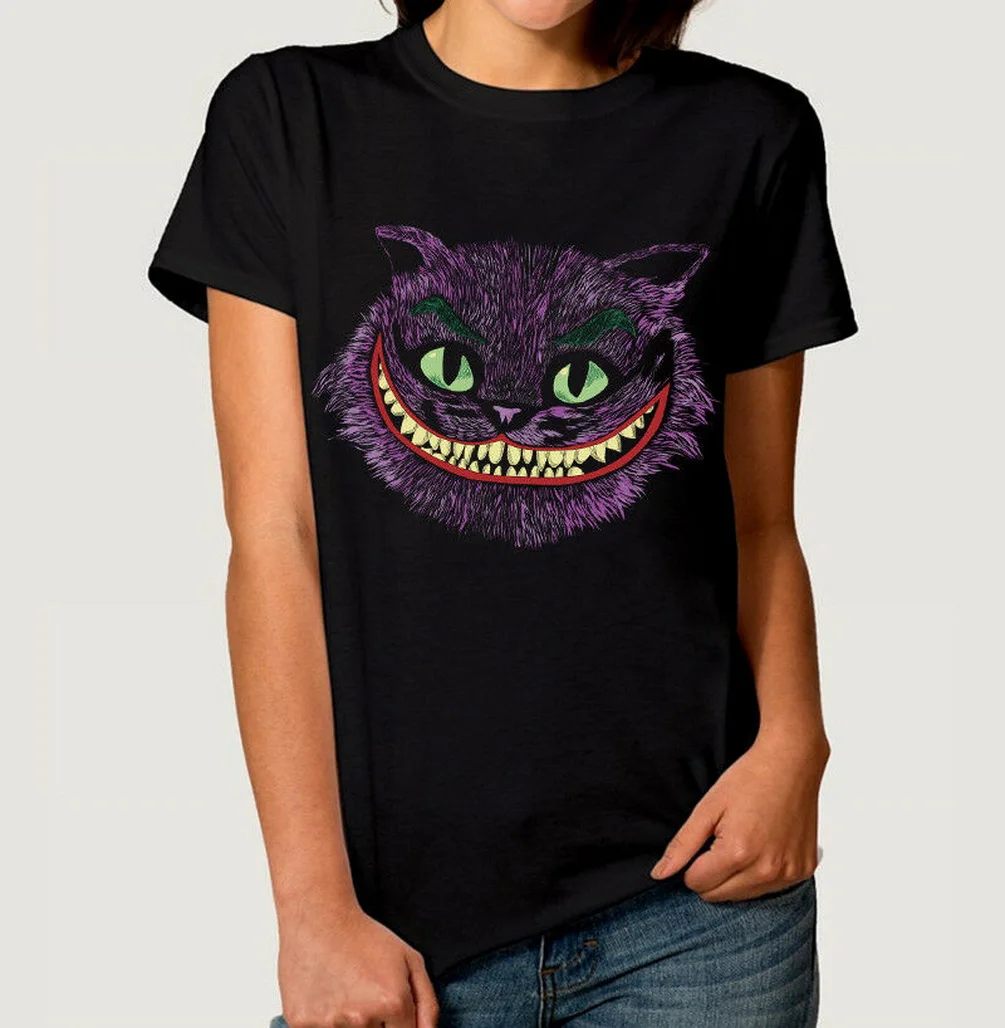 Cheshire Cat T-Shirt Alice In Wonderland Men'S Women'S Tee All Sizes Teenage Pop Top Shirt | Мужская одежда