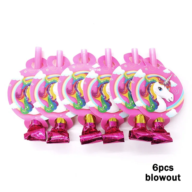 10 Kids Unicorn Disposable Tableware Happy Birthday Party Supplies Festival Decoration Event Favor Gender Reveal Girls Pink