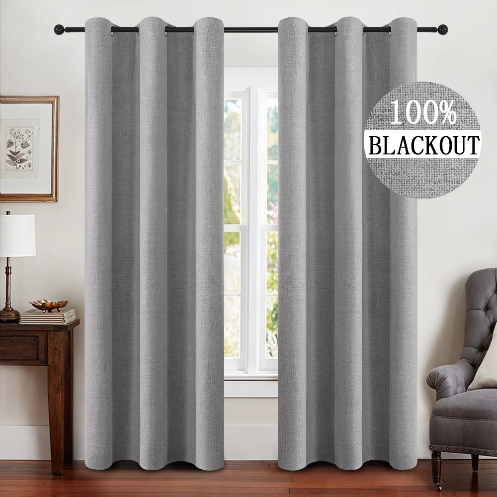 

100% Balckout Curtains for Living Room Modern Luxury Curtain Balcony Linen Japanese Curtain Decoration cortinas para la sala